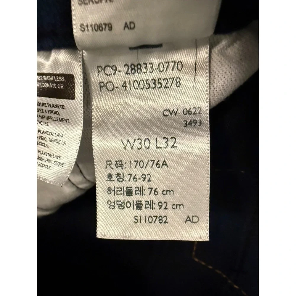 Levi's 512 Slim Taper Jeans Mens 30x32 Black Windowpane Red Tab Grid Pattern